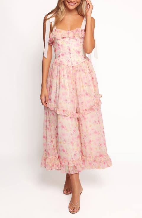 Zenith Ruffle Tie Strap Maxi Dress