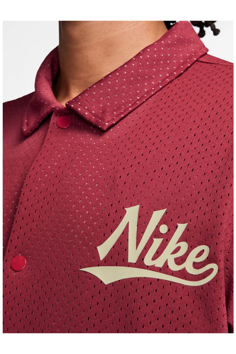 Logo Detail Mesh Coach Jacket, Alternate, color, TEAM CRIMSON/ LIGHT KHAKI