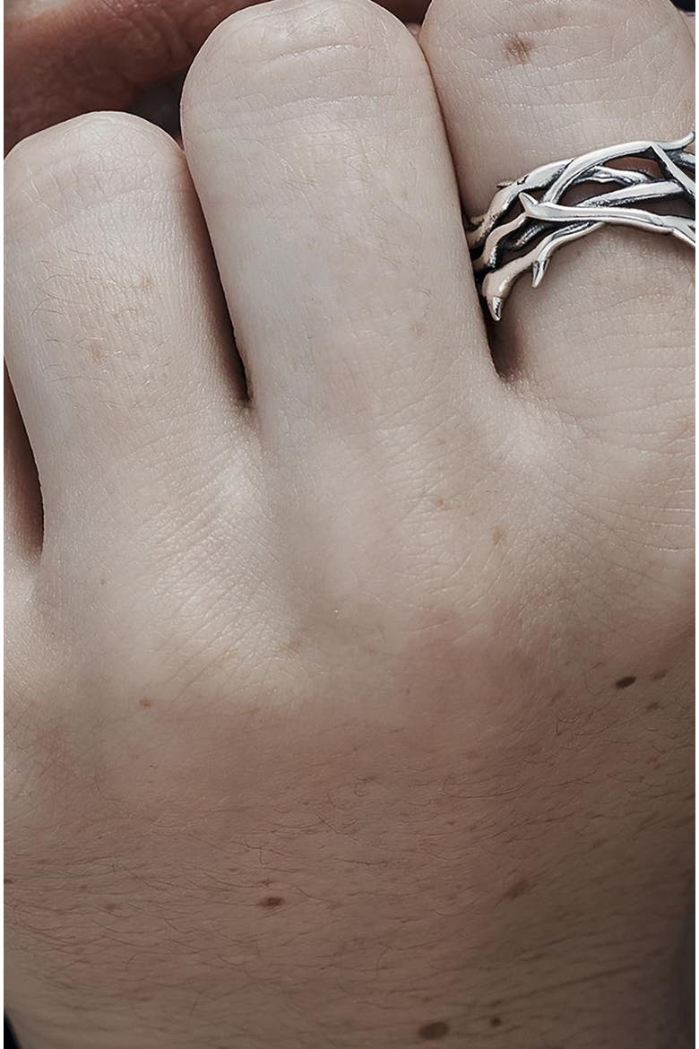 Rosethorn Thick Sterling Silver Ring, Alternate, color, Silver