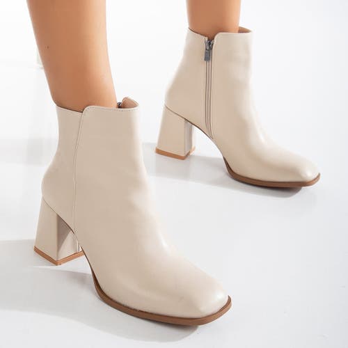 Forever & Always Shoes Nadine Ankle Boots In Beige