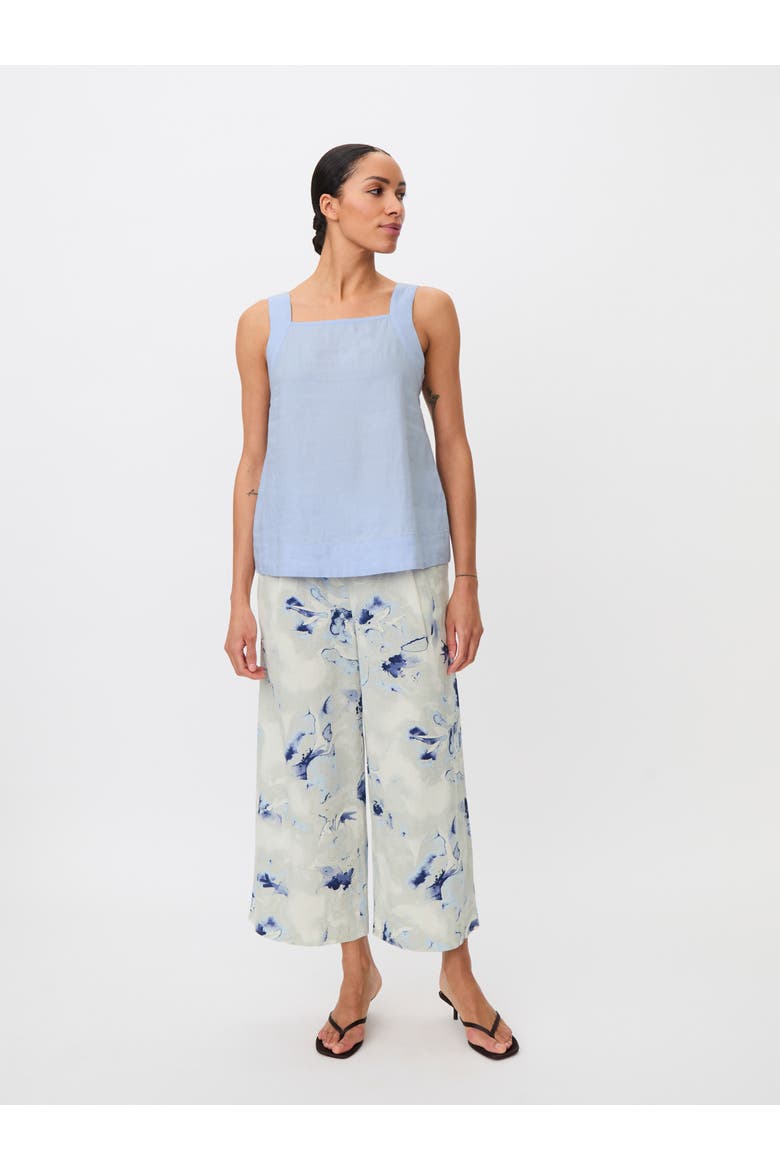 Madisa Linen Square Neck Top, Alternate, color, Skyway
