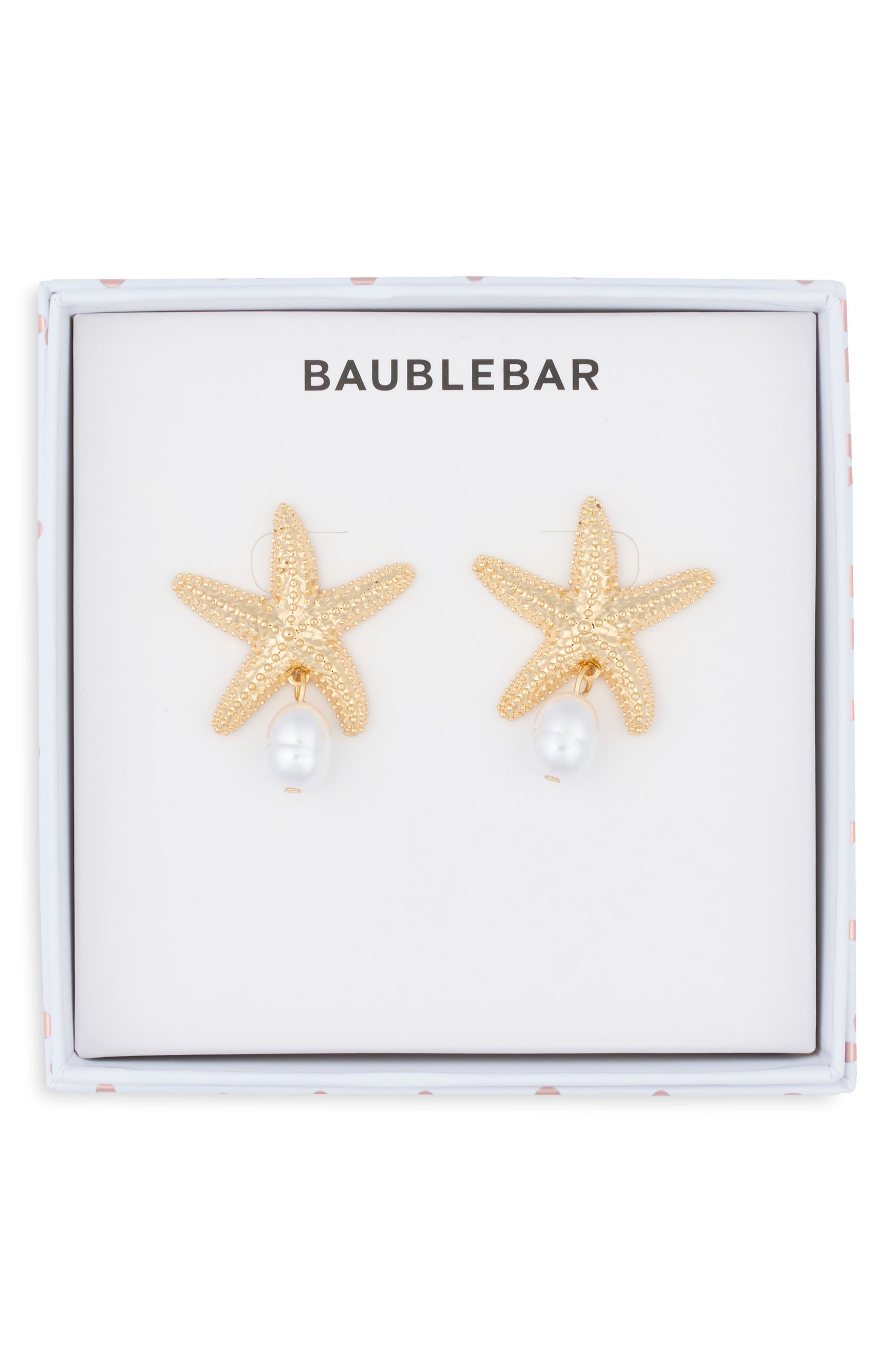 BaubleBar O-Fish-Ally a Star Faux Pearl Drop Statement Earrings