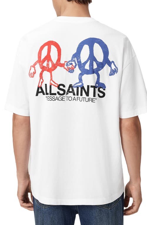 Allsaints Bedfellow Short Sleeved Crewneck Tee In White