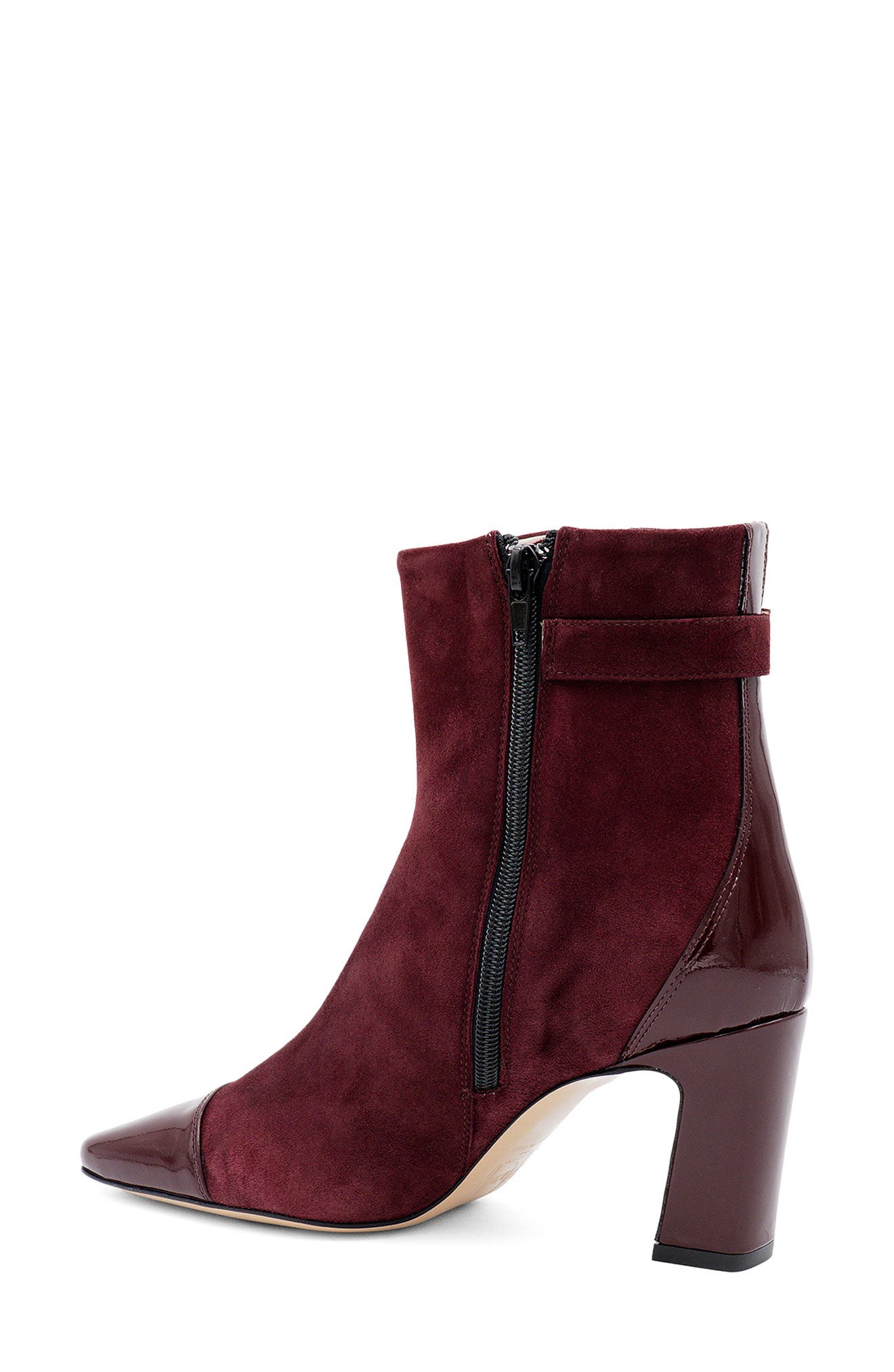 Feroce Cap Toe Bootie, Alternate, color, BURGUNDY CASHMERE/ PATENT