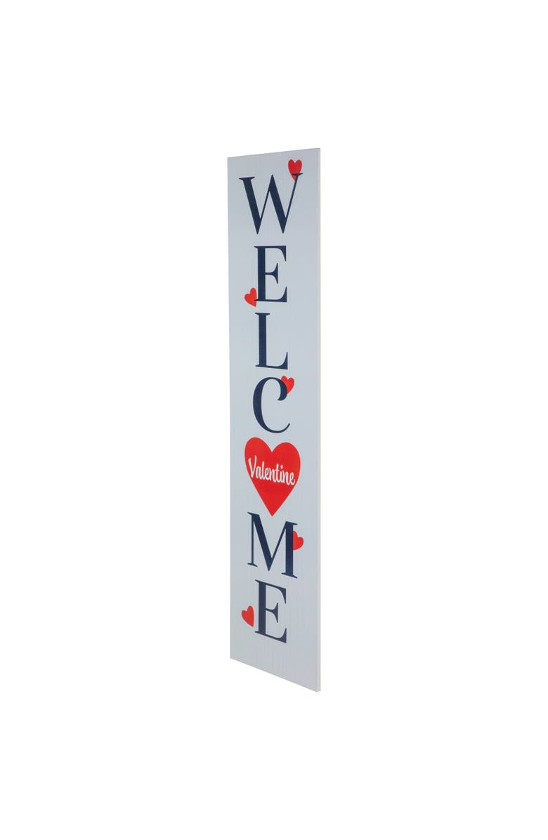 Northlight 38" Welcome Valentine
s Day Wooden Porch Board Sign Decoration, Alternate, color, White