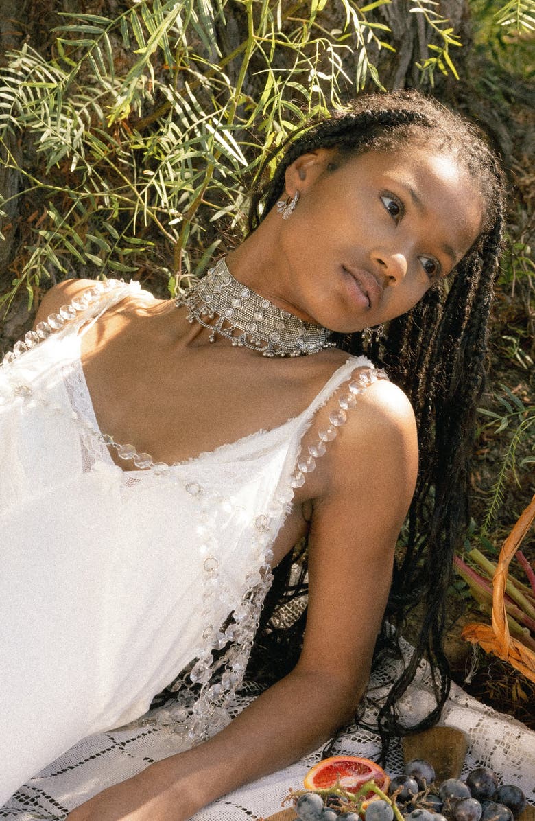 Child of Wild Parvati Goddess Choker Necklace, Alternate, color, Silver