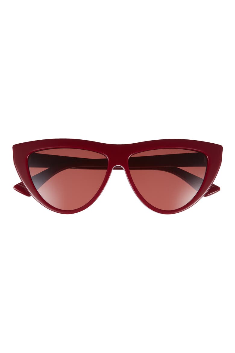 57mm Cat Eye Sunglasses, Main, color, BURGUNDY RED
