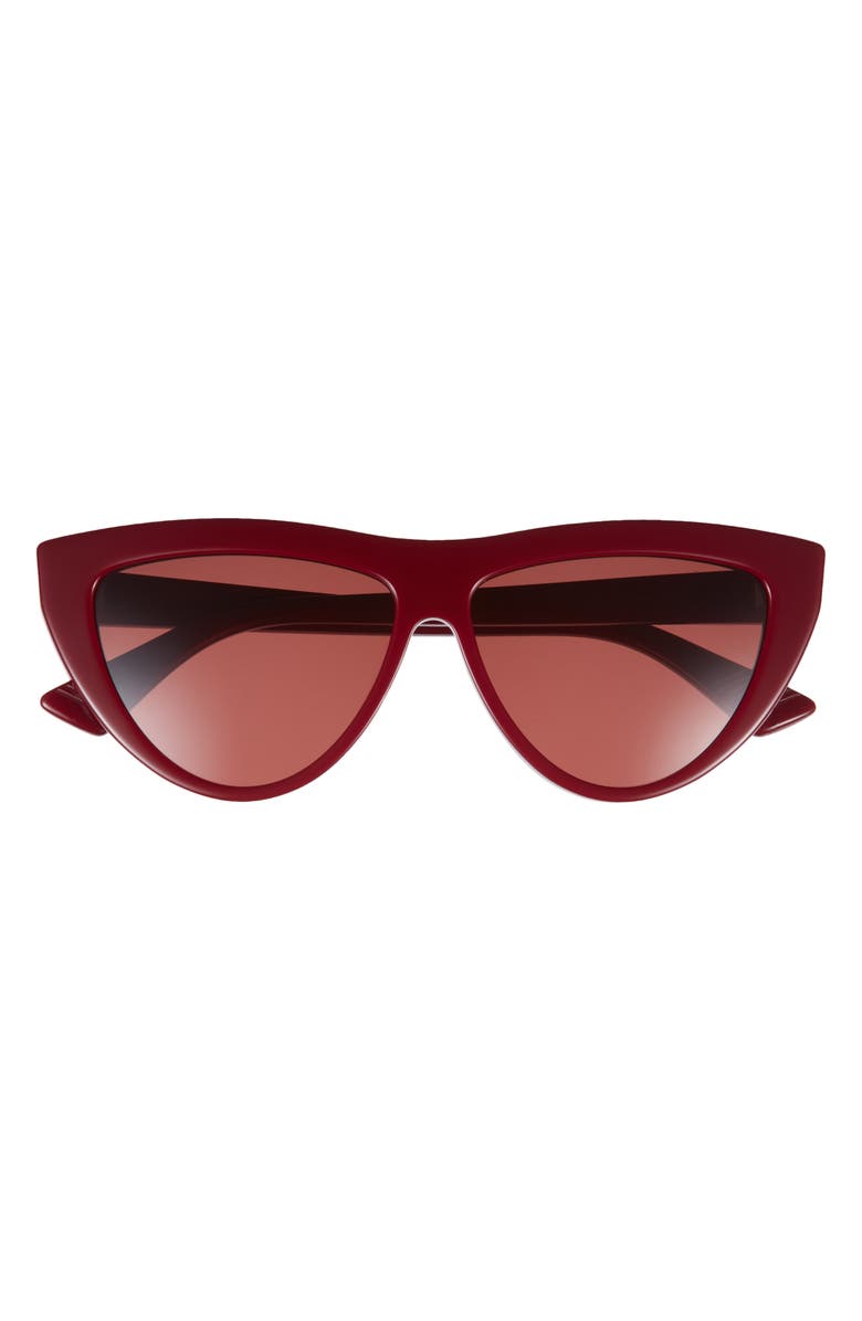 Bottega Veneta 57mm Cat Eye Sunglasses, Main, color, Burgundy Red