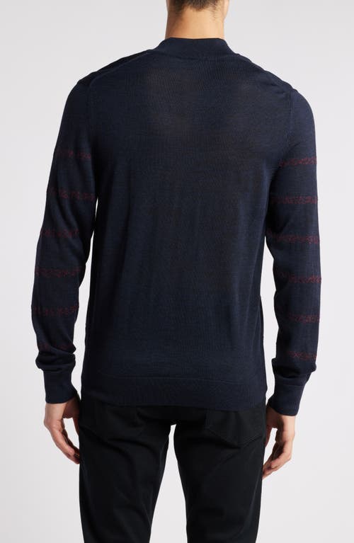 Robert Barakett East Arm Wool Henley Sweater In Navy