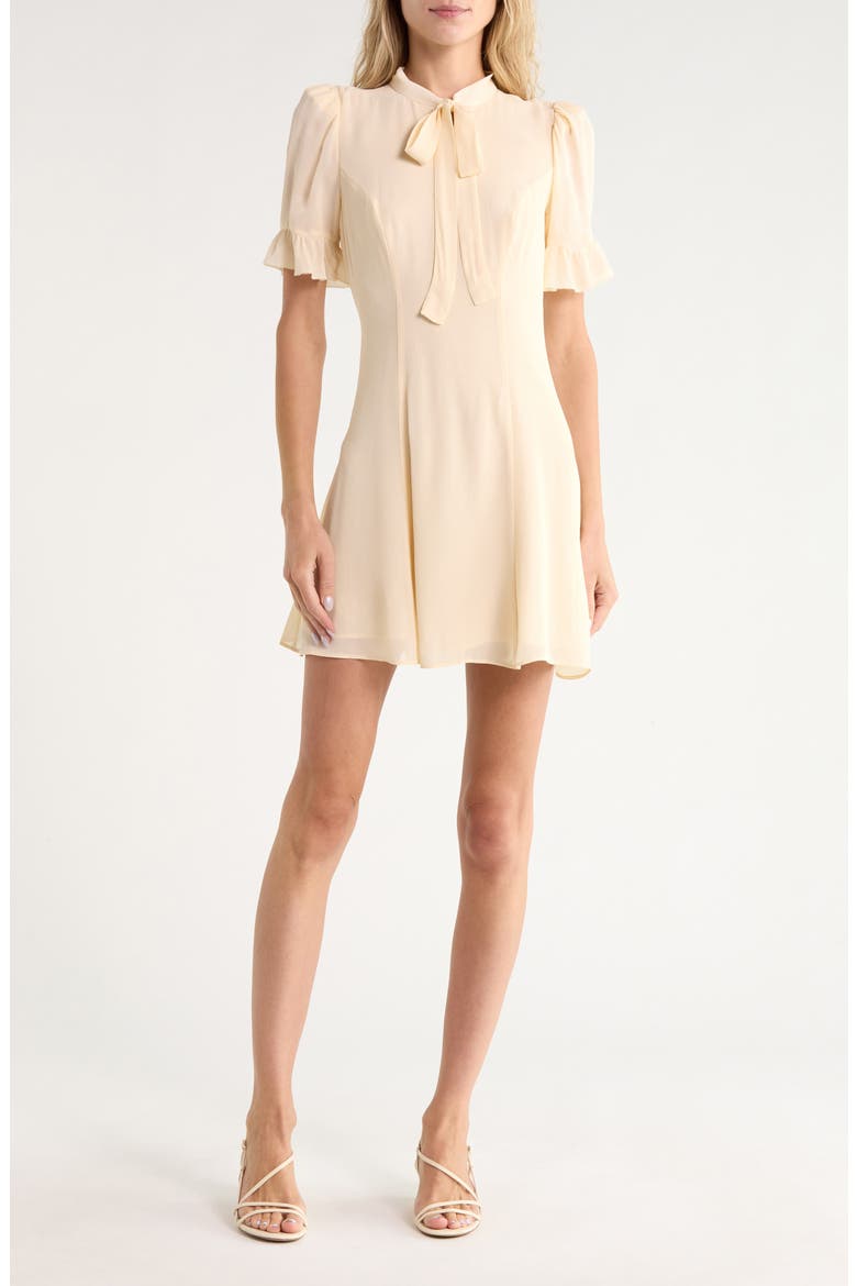 Whimsical Tie Neck Dress, Main, color, SUGAR
