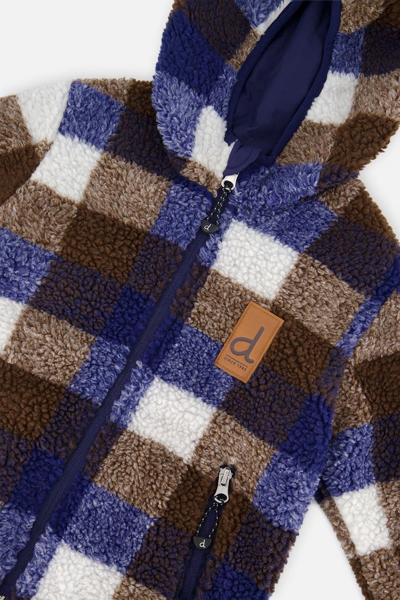 Reversible Mid-Season Fleece Technical Hooded Jacket, Alternate, color, Dark Blue and Brown