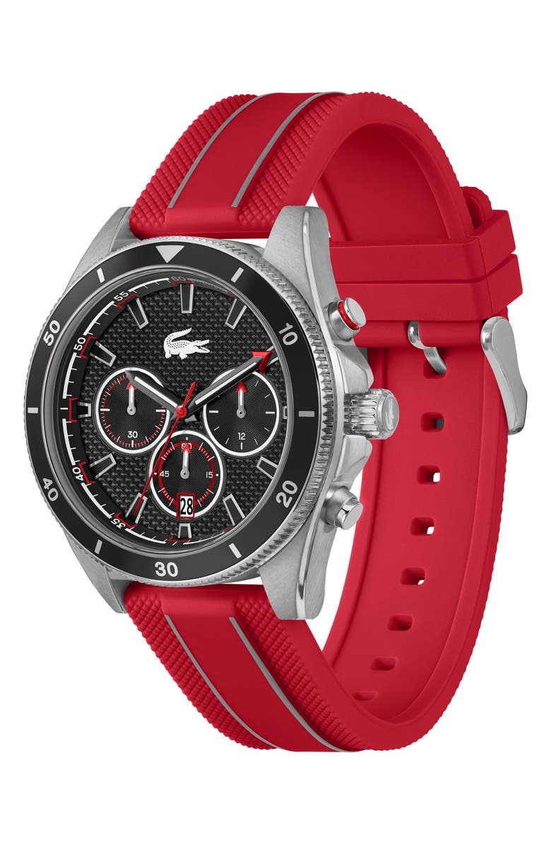 Lacoste Mainsail Chronograph Silicone Strap Watch, 43mm, Alternate, color, 