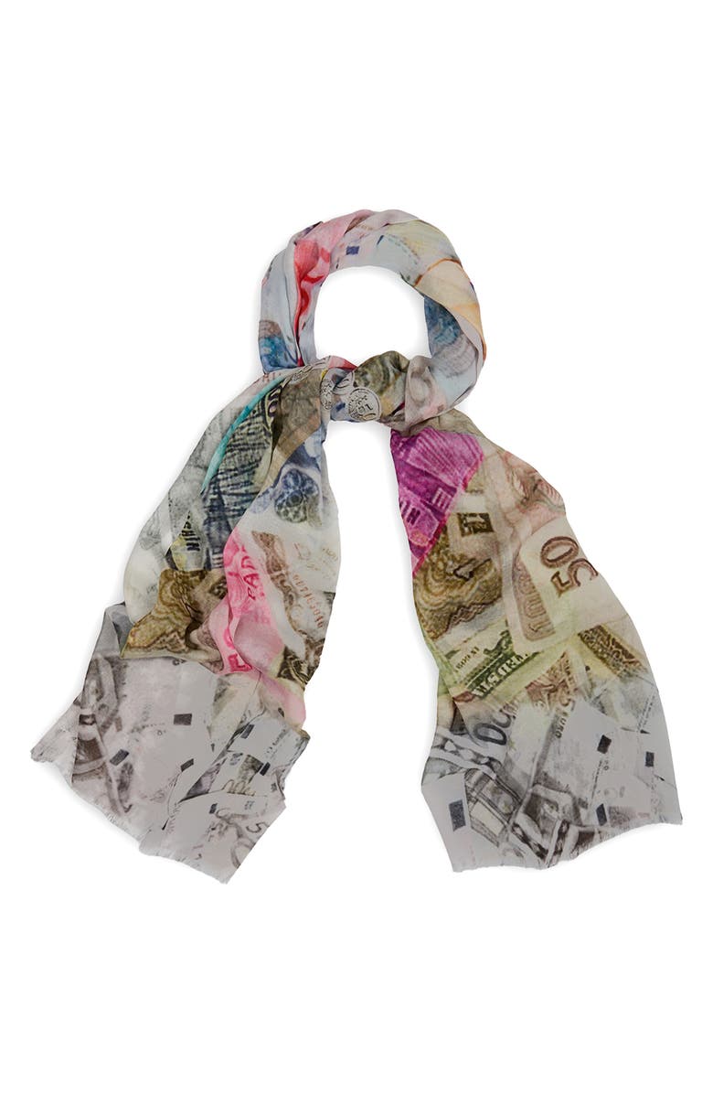 SAACHI Euro Gauze Scarf, Main, color, Ivory