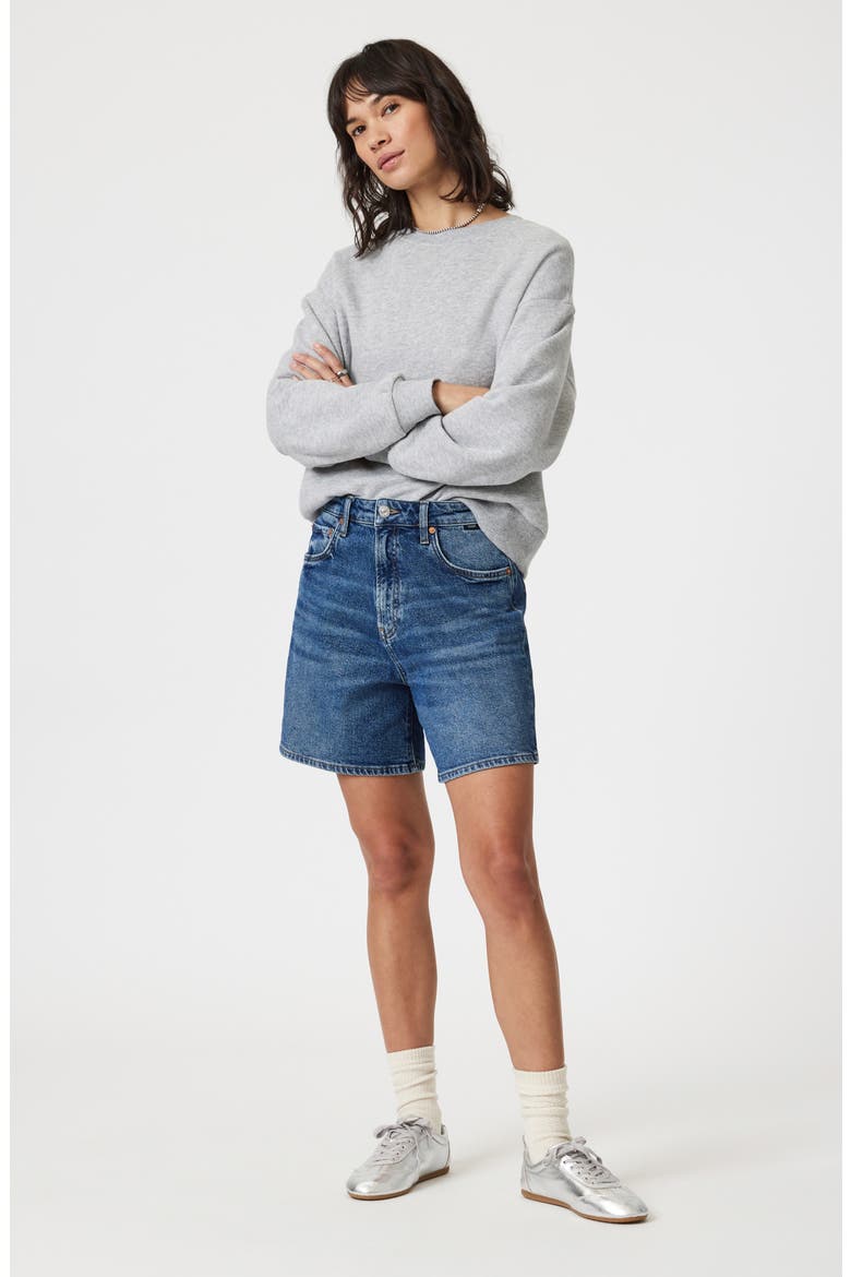 Heidi High Waist Relaxed Denim Shorts, Alternate, color, DARK 90S