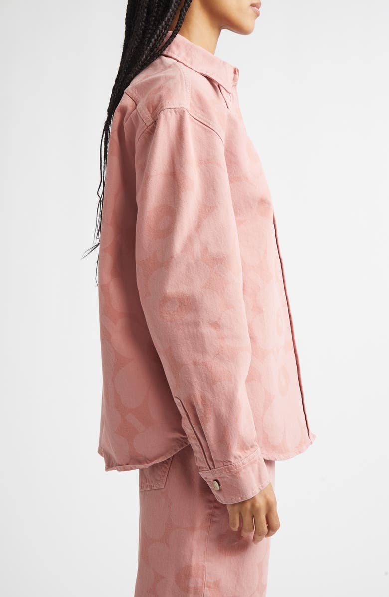 Marimekko Maridenim Vaihe Unikko Denim Shirt Jacket, Alternate, color, Light Pink