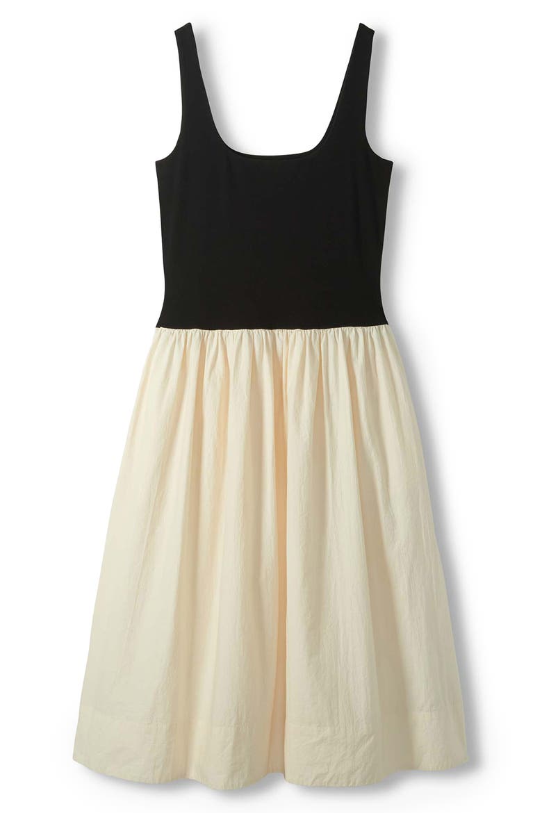 Colorblock Midi Sundress, Alternate, color, BLACK