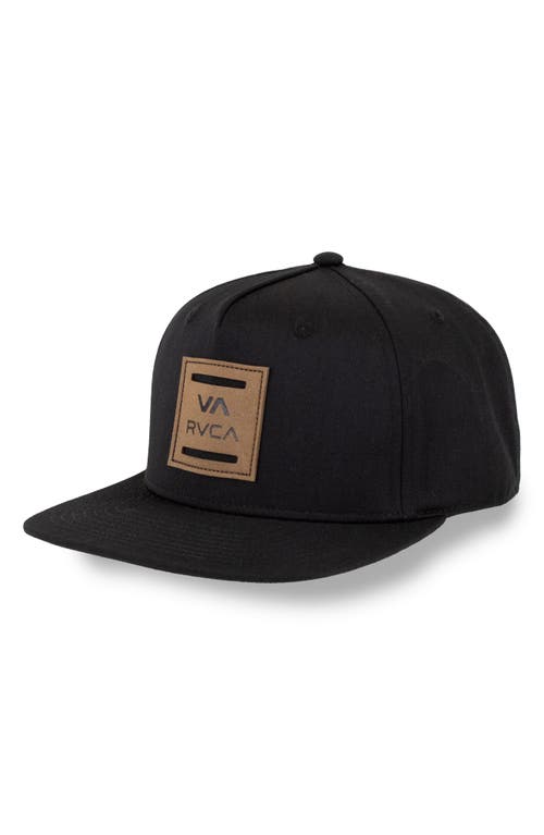 Rvca Standard Logo Patch Snapback Cap In Black