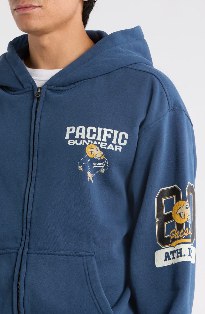 PacSun Athletic Department Cotton Zip Hoodie, Alternate, color, Navy