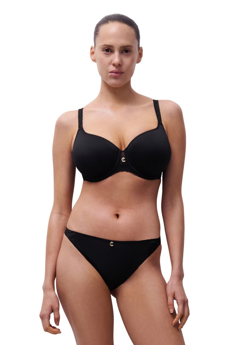 Lightweight Underwire T-Shirt Bra, Alternate, color, BLACK