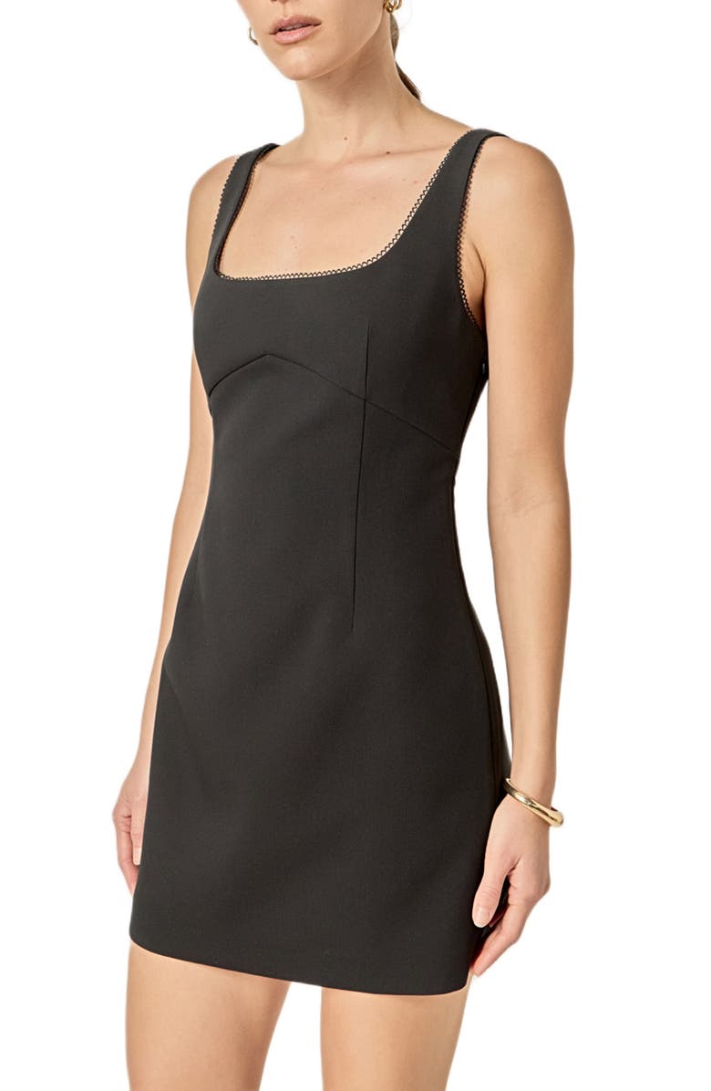 Endless Rose Lace Trim Sleeveless Minidress, Alternate, color, Black