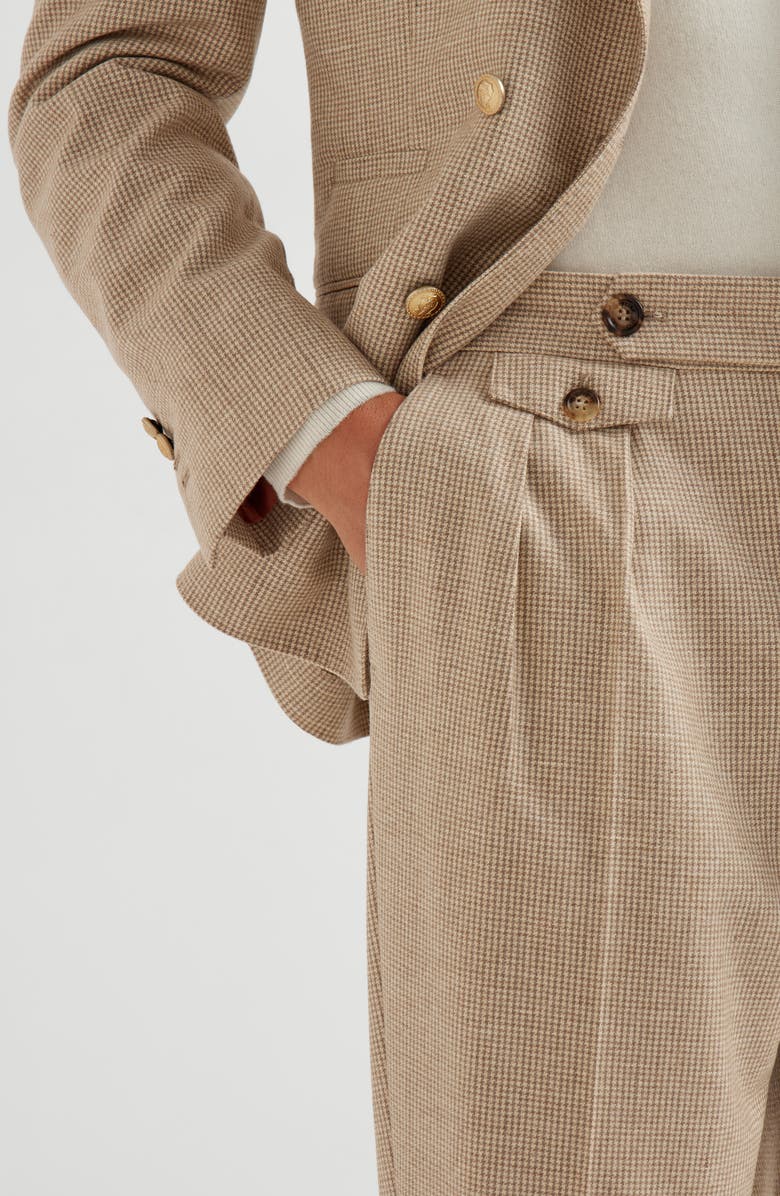 Brunello Cucinelli Houndstooth trousers, Alternate, color, Beige