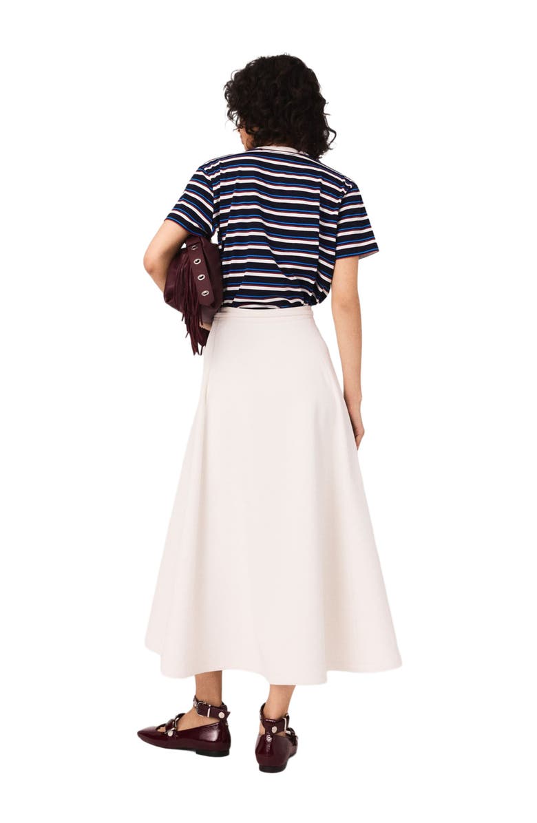 maje Heavy crepe skirt, Alternate, color, White