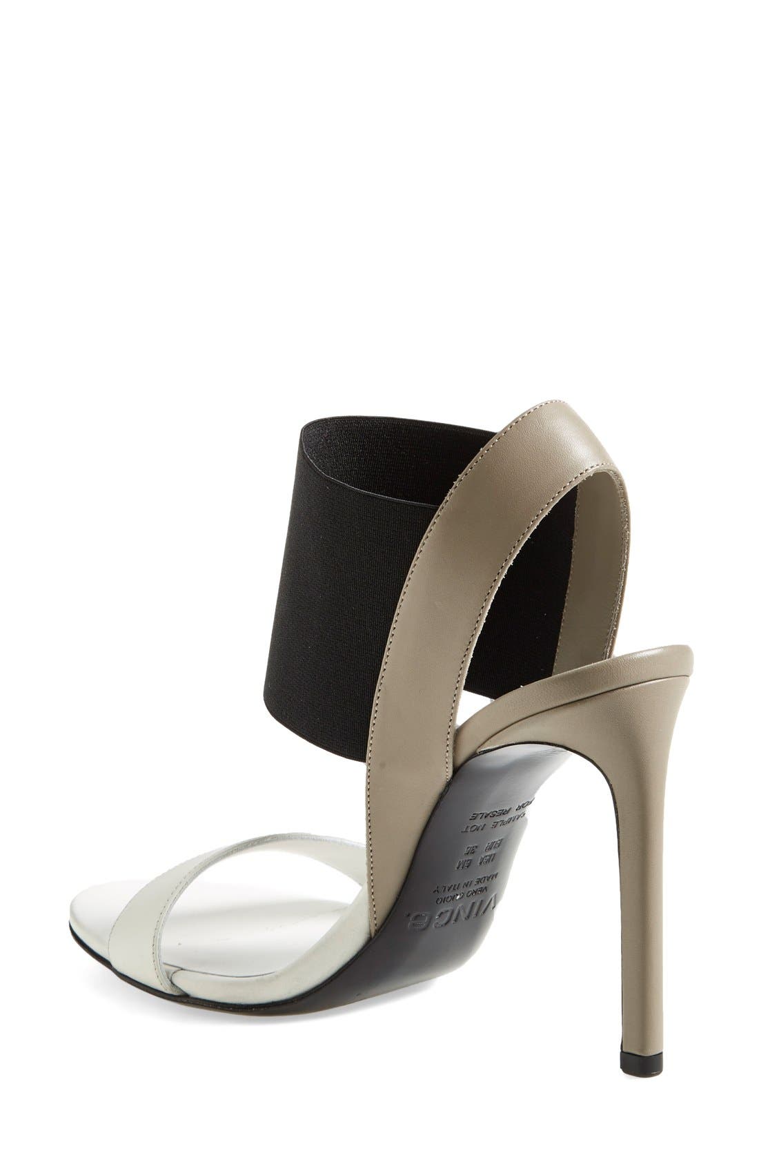'Gaudin' Leather Sandal, Alternate, color, BONE/ BLACK/ WOODSMOKE