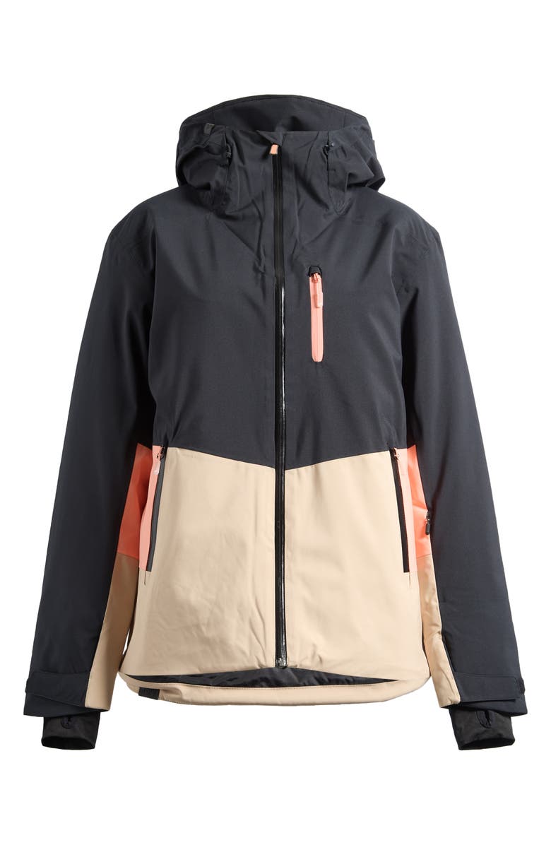 Roxy Peakside Waterproof Hooded Snow Jacket, Alternate, color,