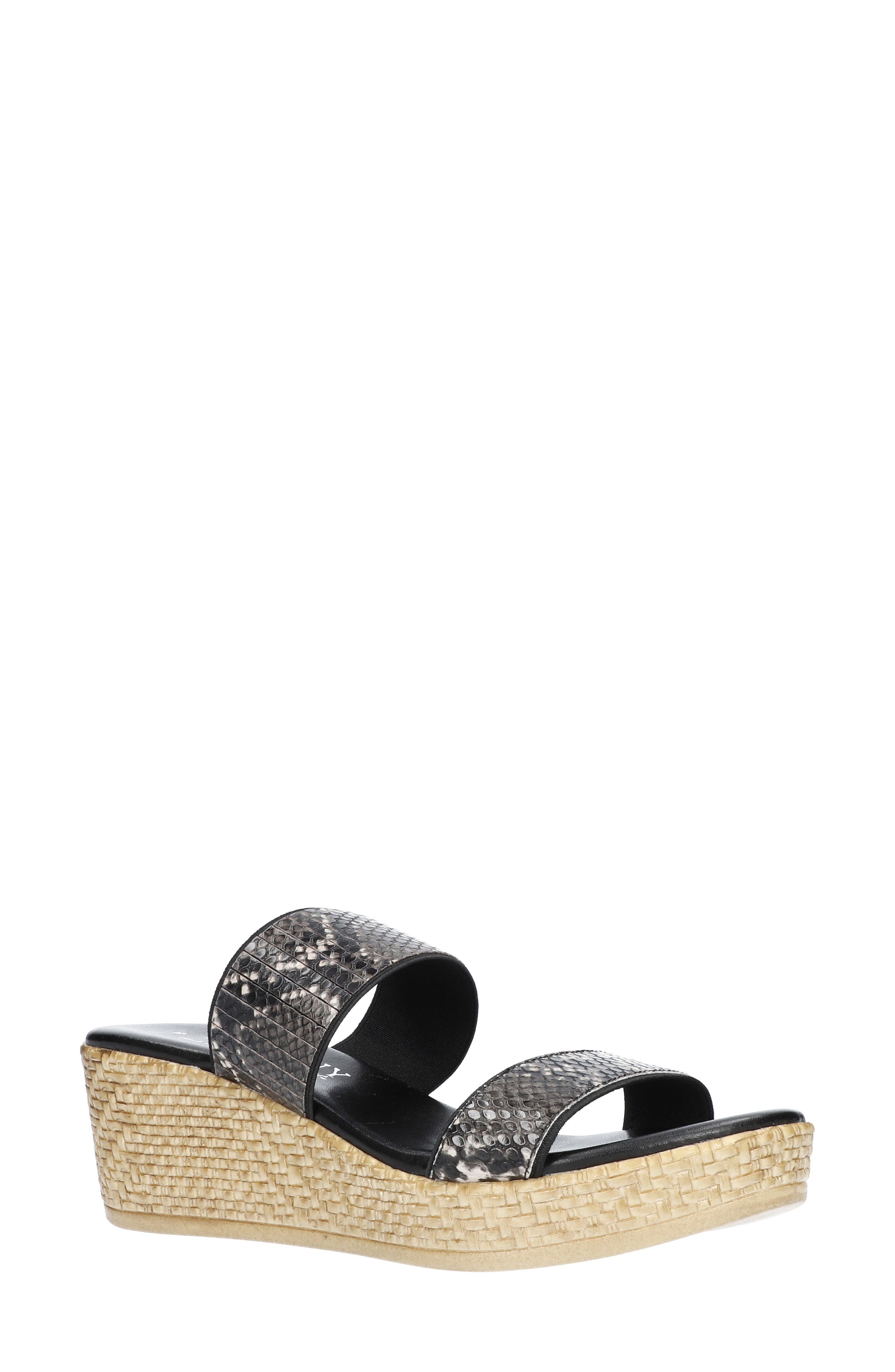 Terina Wedge Slide Sandal, Main, color, BLACK SNAKE GORE