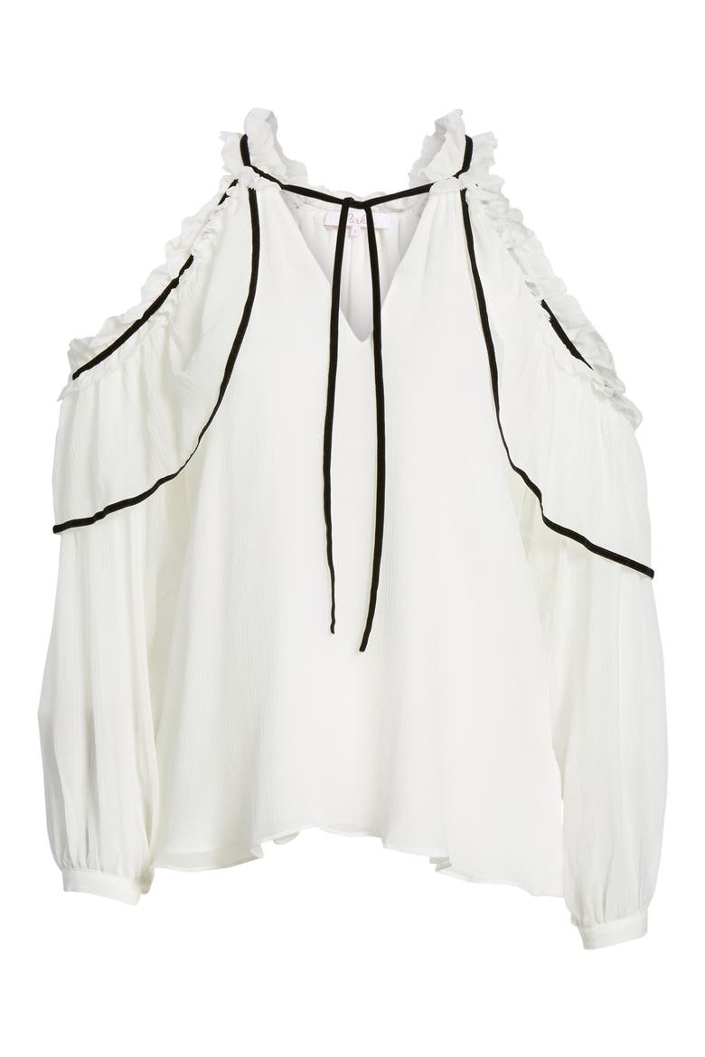 Ventura Cold Shoulder Silk Blouse, Alternate, color, IVORY