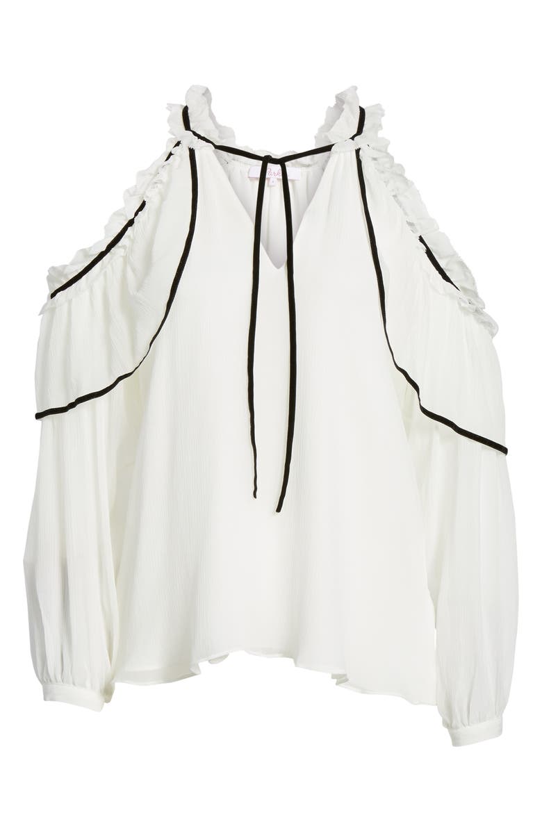 Parker Ventura Cold Shoulder Silk Blouse, Alternate, color, 