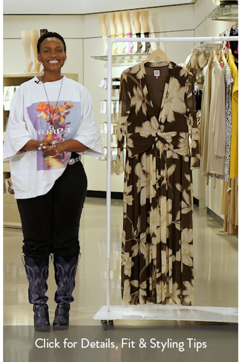 Floral Print Twist Front Long Sleeve Maxi Dress video