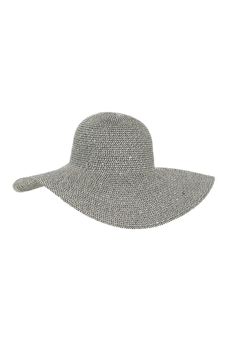 Marled Sequin Straw Hat, Main, color, BLACK