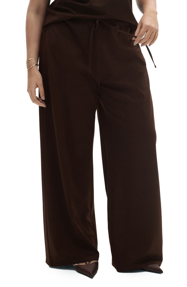 MANGO Tie Waist Wide Leg Pants, Alternate, color,
