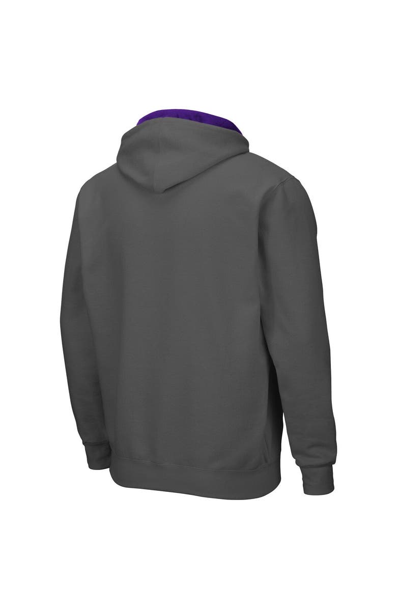 COLOSSEUM Men's Colosseum Charcoal TCU Horned Frogs Arch & Logo 3.0 Full-Zip Hoodie, Alternate, color, Charcoal