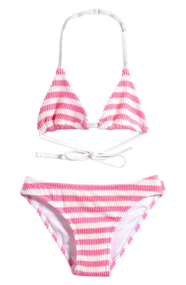 Seafolly Kids' Textured Two-Piece Swimsuit, Main, color, Candy Pink