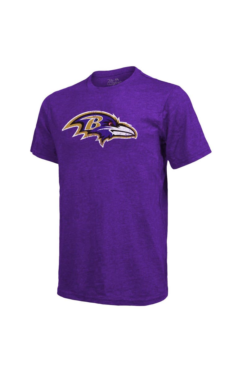 Majestic Threads Men's Majestic Threads Lamar Jackson Purple Baltimore Ravens Tri-Blend Name & Number T-Shirt, Alternate, color, 