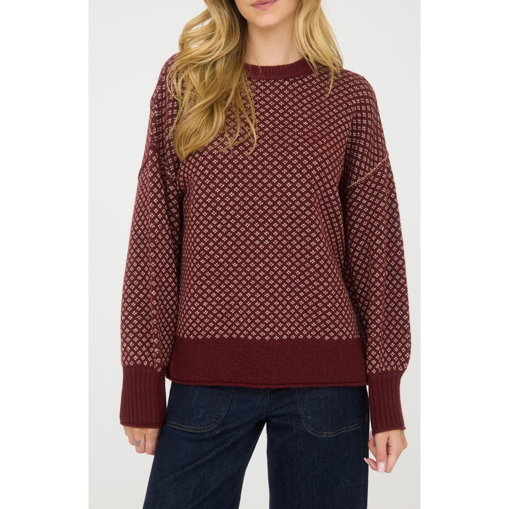 Blu Pepper Mini Jacquard Crewneck Sweater In Multi