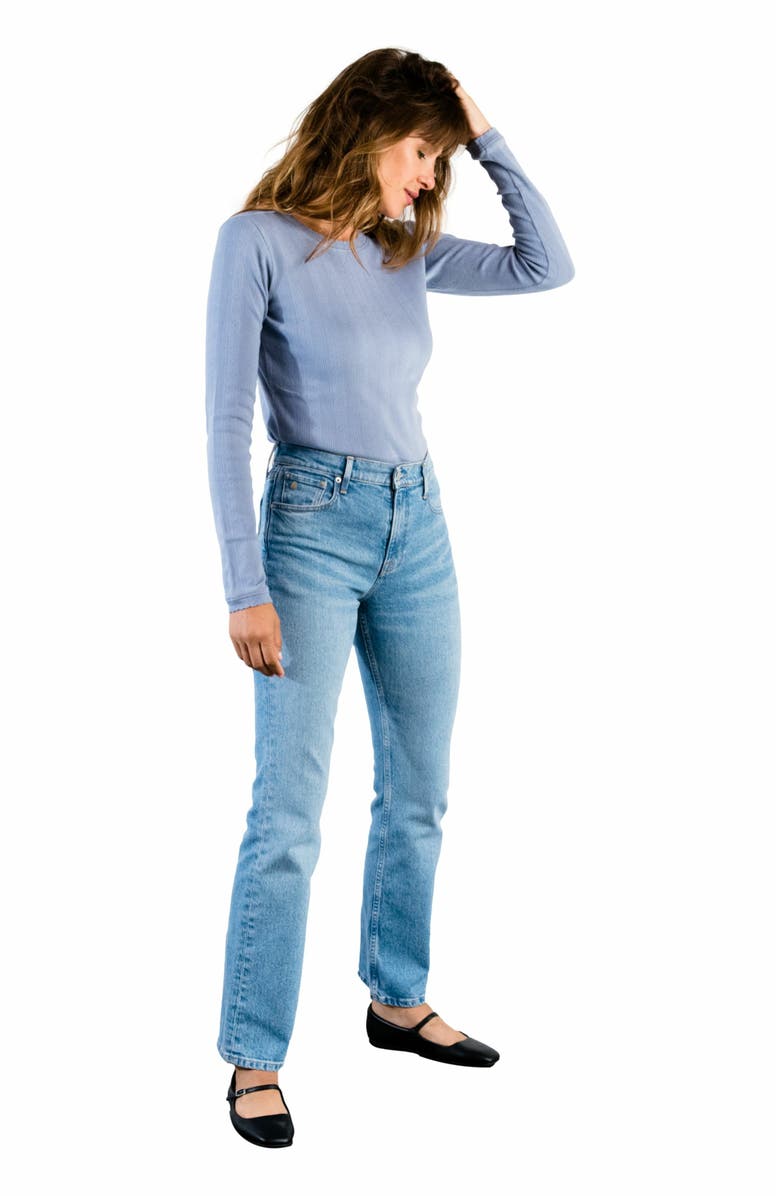 ABLE Harper Pointelle Knit Top, Alternate, color, 