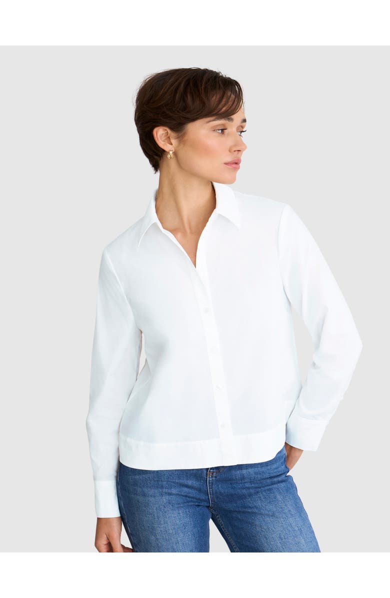 HOBBS LONDON Andie Long Sleeve Button Up Shirt, Main, color, White