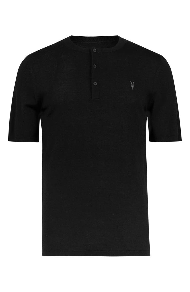 AllSaints Mode Short Sleeve Merino Wool Henley, Main, color, 