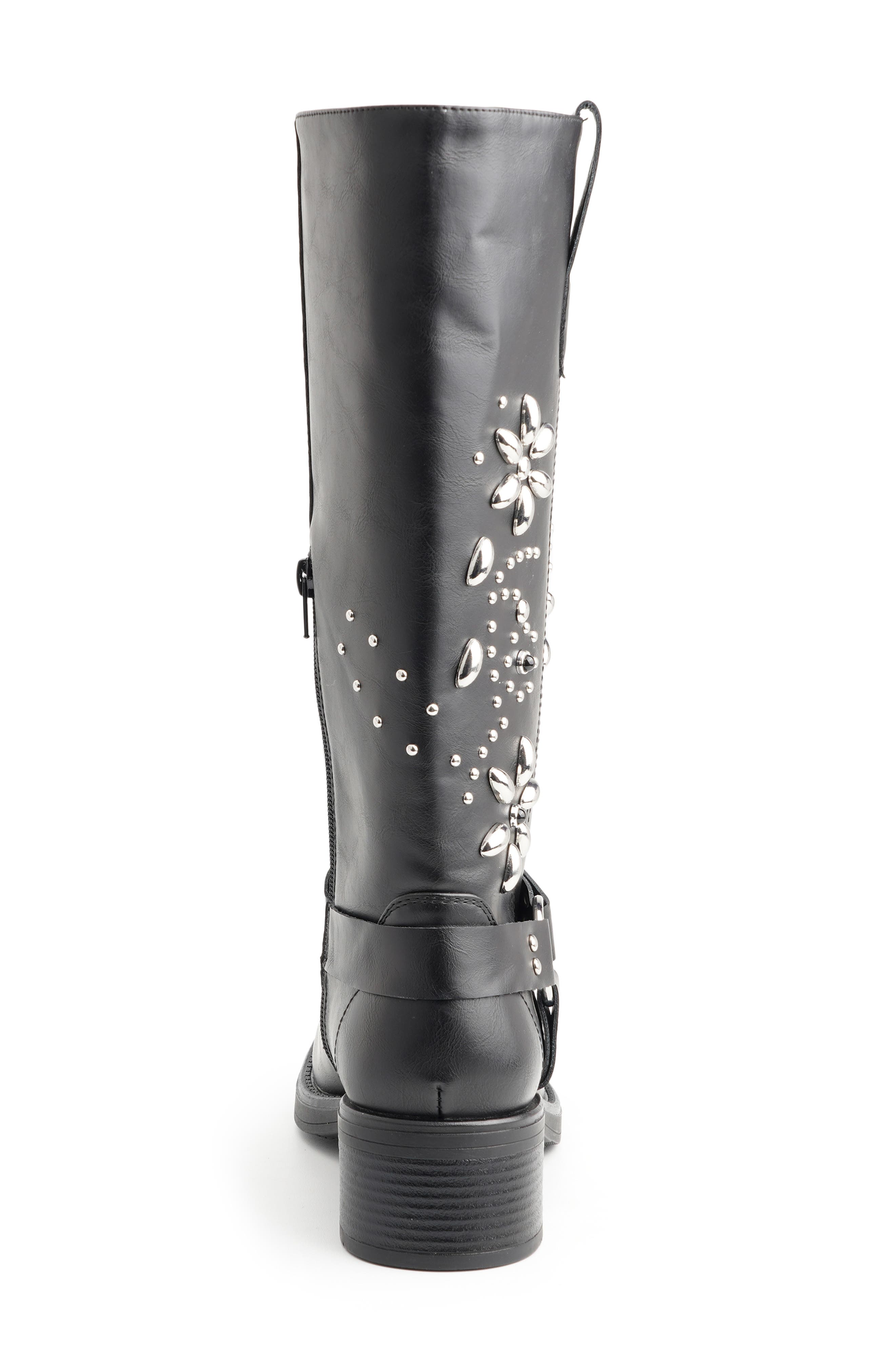 Cianna Faux Leather Knee High Boot, Alternate, color, BLACK