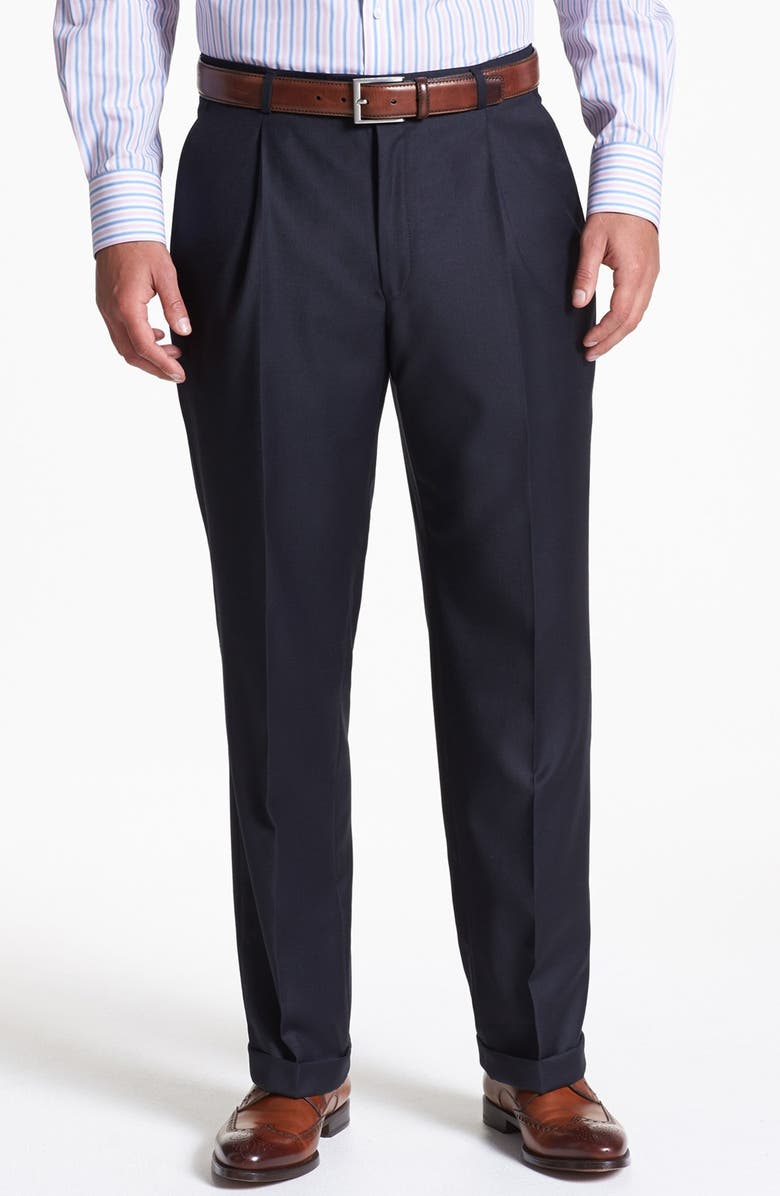 Hickey Freeman Navy Worsted Wool Suit, Alternate, color,