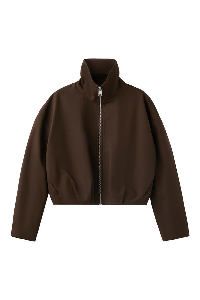 Oversize Stand Collar Jacket, Main, color, CHOCOLATE