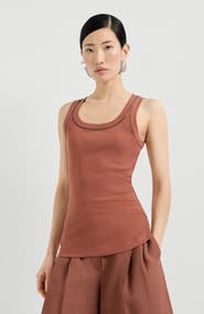 Brunello Cucinelli Ribbed jersey top