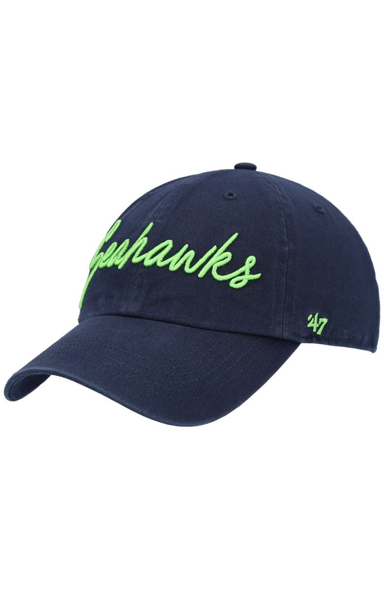 '47 Women's '47 College Navy Seattle Seahawks Vocal Clean Up Adjustable Hat, Main, color, Navy