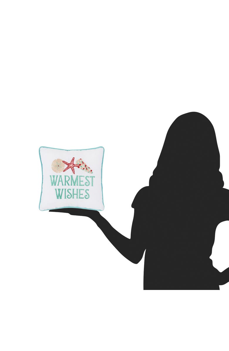 C&F Home Warmest Wishes Small Christmas Accent Pillow, 10" x 10", Alternate, color, Blue