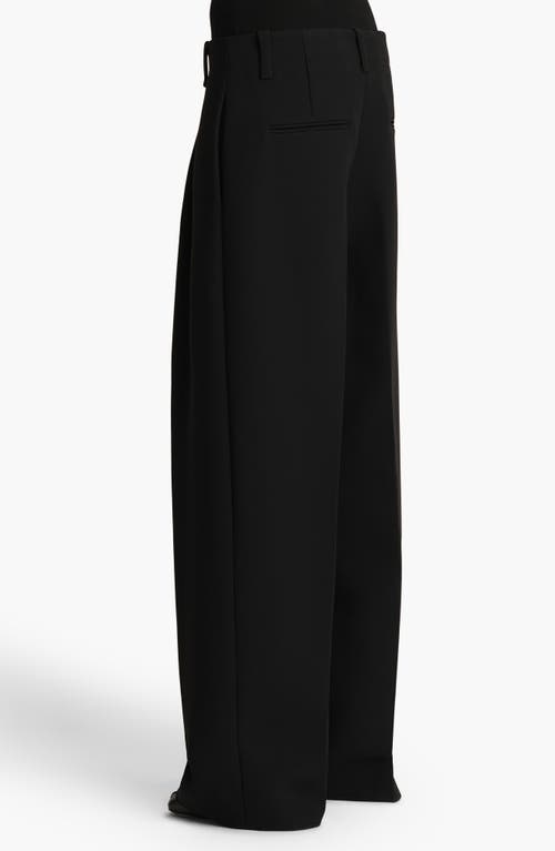 Khaite Lenton Pleated Straight Leg Pants In Black