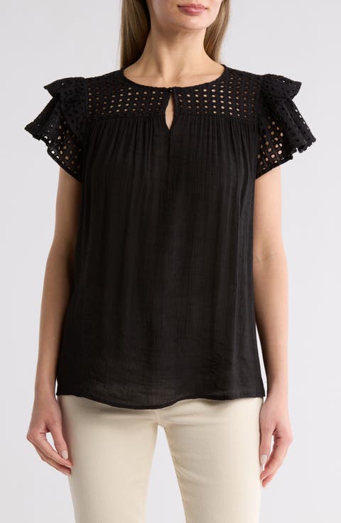 Demi Eyelet Sleeve Top
