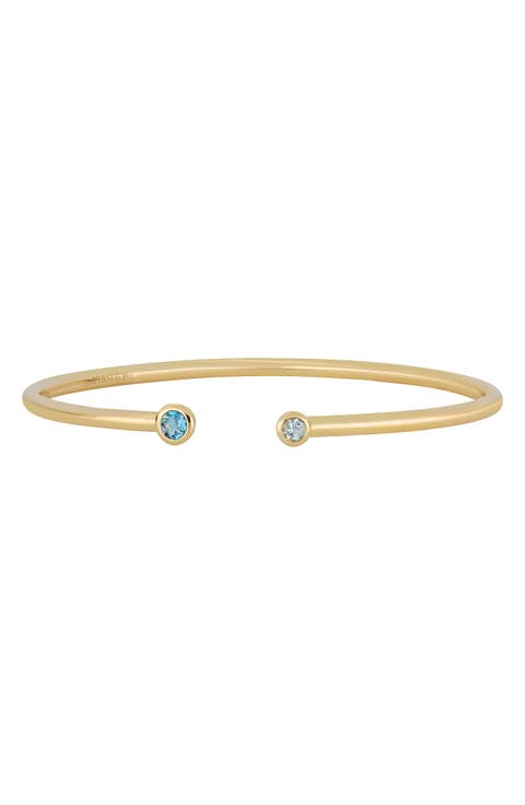 Jewel Embellished 14K Gold Cuff Bracelet (Online Trunk Show)